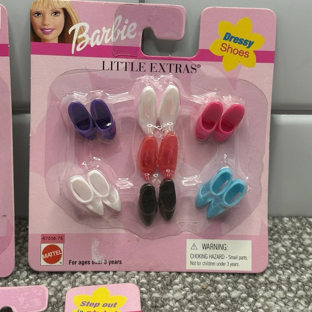 Barbie Ken Doll Shoes Little Extras 3 NIP Sets‎ VTG 1999 2001 Heels And Flats